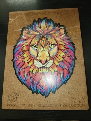Unidragon Wooden Puzzles - Mysterious Lion 192 Pieces Pre-Owned Good Condition 