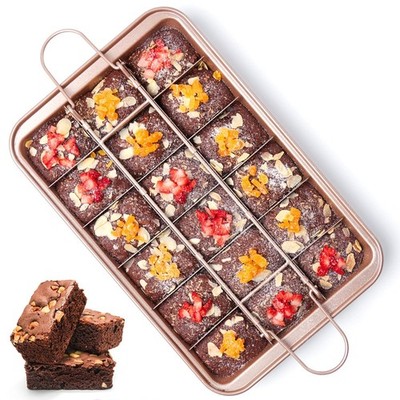 Brownie Pan with Dividers Nonstick Brownie Pans and Cutters, Make 18 Pre-cut ...