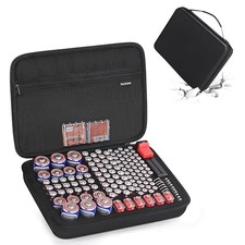 Battery Organizer Storage Case for AA AAA C D 9V, for 7 Batteries Variety BLACK