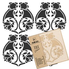 ARTE NOUVEAU FIORE #2 / piatto / riutilizzabile Stencil / Geometrica