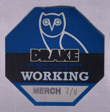 Drake Pass Ticket Original Nothing Was The Same Tour Manchester Circa 2014