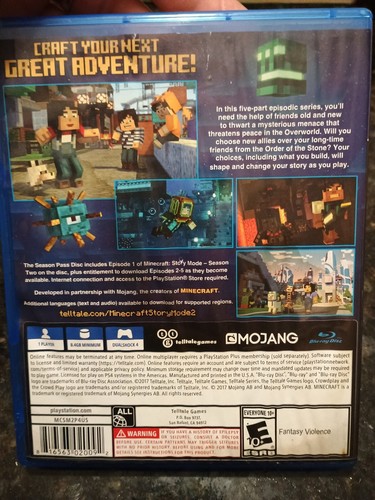 Minecraft Story Mode Season 2 Standard Edition Video Game PlayStation 4 Tested - Picture 2 of 5
