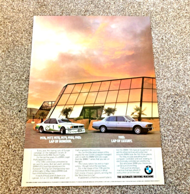 BMW E24 635 & E23 735i 1980s - FRAMEABLE COLLECTIBLE ORIGINAL CLASSIC CAR ADVERT