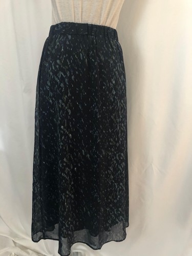 Jupe Longue Laura Ashley En Velours Noir Doublé - Taille 8, Occasion Très Bon état