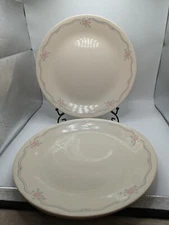 4 Corelle  ENGLISH BREAKFAST Dinner Plates 10.1/4" Beige Sandstone pink blue