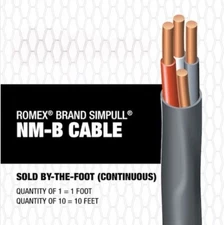 4/3 Romex® With Ground Electrical Wire NM-B Indoor Cable- (BY THE FOOT)