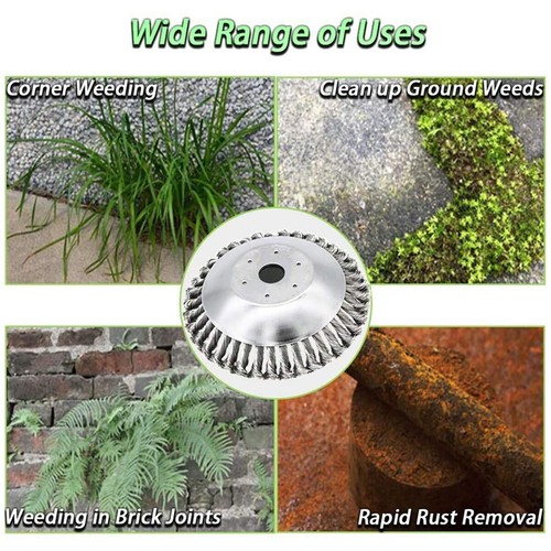 8 Inch Steel Wire Trimmer Head Upgraded Rotary Brush Weeds Blade Cutter with kit - Picture 10 of 12