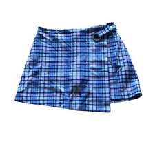 Justice Kid's 12 Plaid Purple Blue Skort Skirt