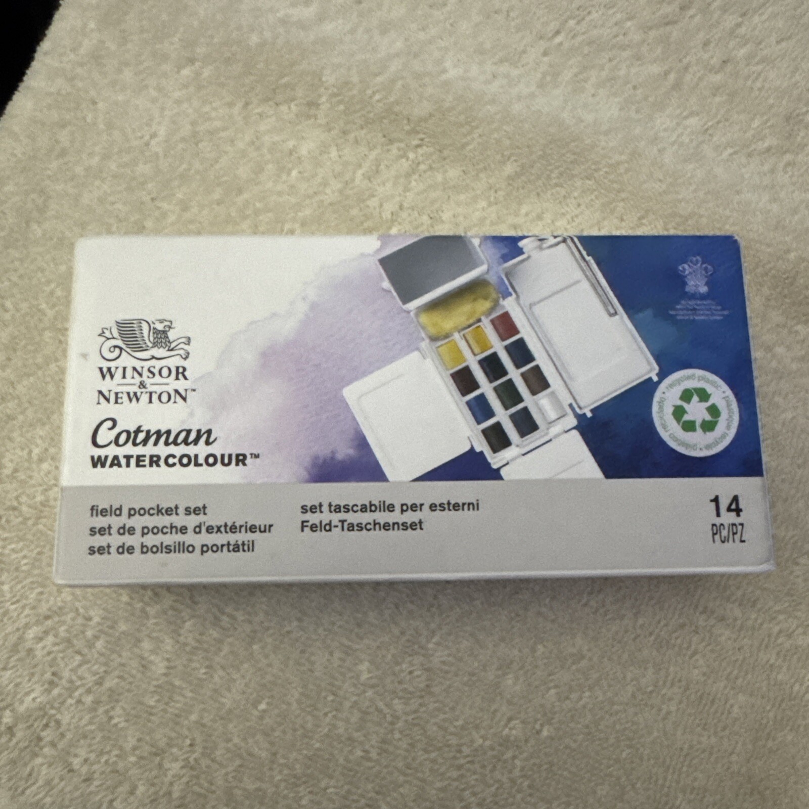 Winsor & Newton Cotman Watercolor Paint Set, Field Pocket Set, 12 Half Pan