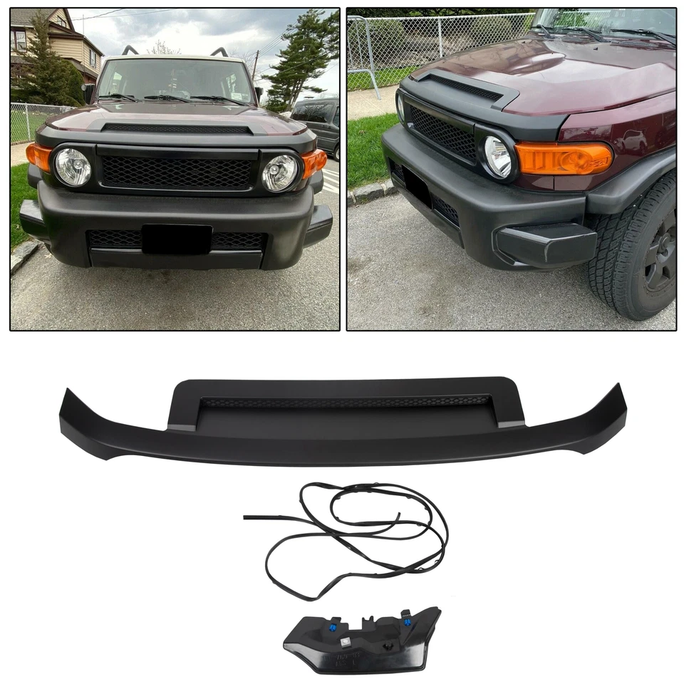 For Toyota FJ Cruiser 2007-2014 Black Hood Scoop Bulge Molding Trim Foto 3 de 4