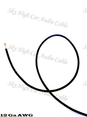 100 ft 12 Gauge AWG Primary / Remote Wire BLACK Sky High Car Audio Lead Ga Feet