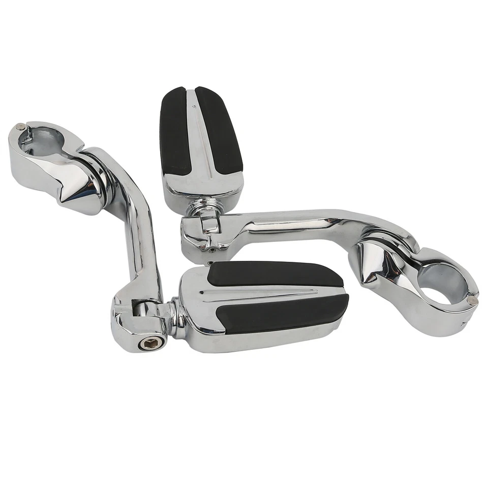 Escaleras de barra de carretera montaje ajustable en ángulo largo aptas para Harley Touring Glide Foto 3 de 4