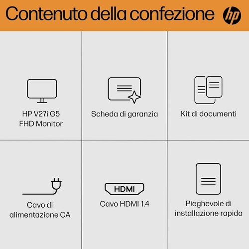 MONITOR 27" POLLICI HP V27i G5. FHD, IPS led 75HZ, AMD FreeSync, 250 Nits - Afbeelding 8 van 8