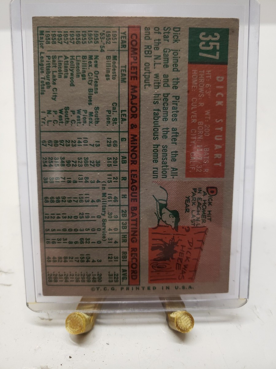 1959 TOPPS Baseball #357 DICK STUART RC | eBay