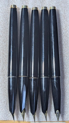 1960s Pilot Fountain Pen Set of Five Super 200 Black and Gold Used 25040616 - Picture 10 of 14