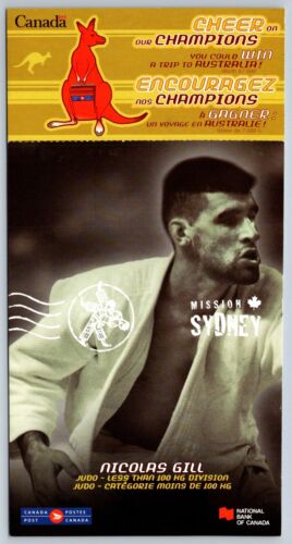 Canada Post Card Nicholas Gill Judo <100 Kg Mission Sydney 2000 With Entry Form - Picture 1 of 2