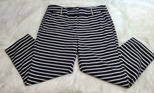 ANN TAYLOR LOFT Women 12 Julie The Riviera stripe crop capri pants Black DDD-17