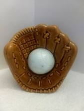 Vintage Ceramic Ball And Glove Planter 5.5" x 5"