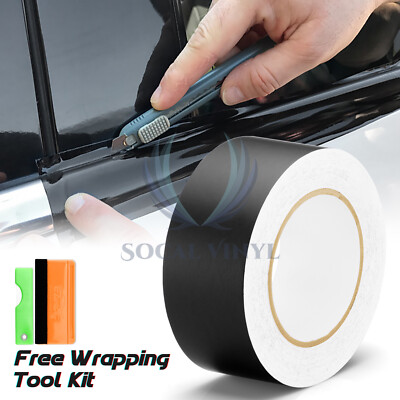 Gloss / Matte / Carbon Fiber Style Black Vinyl Wrap Roll Chrome Delete1 Car Trim