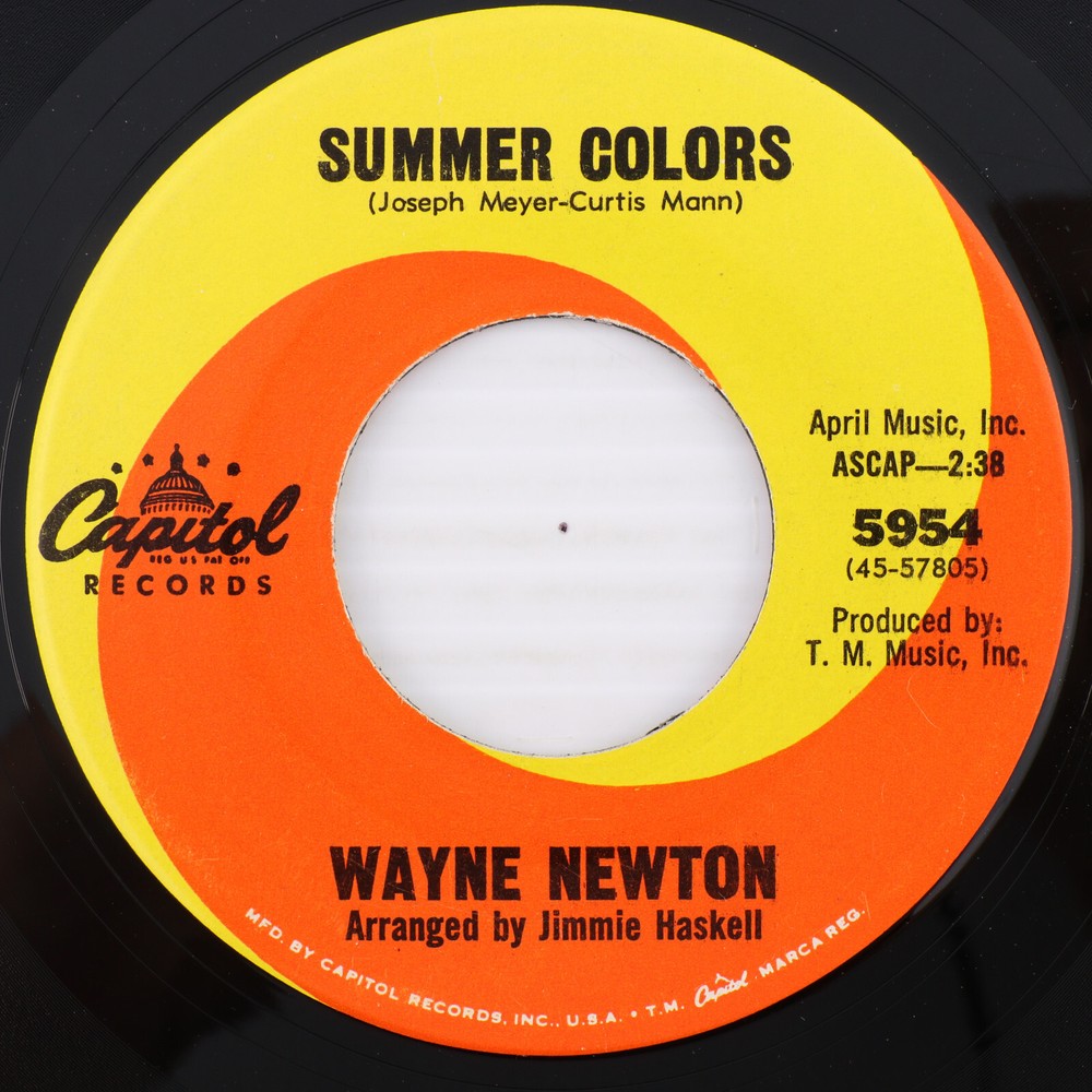 Wayne Newton – Summer Colors / Dream Street Rose - 1967 45 rpm 7