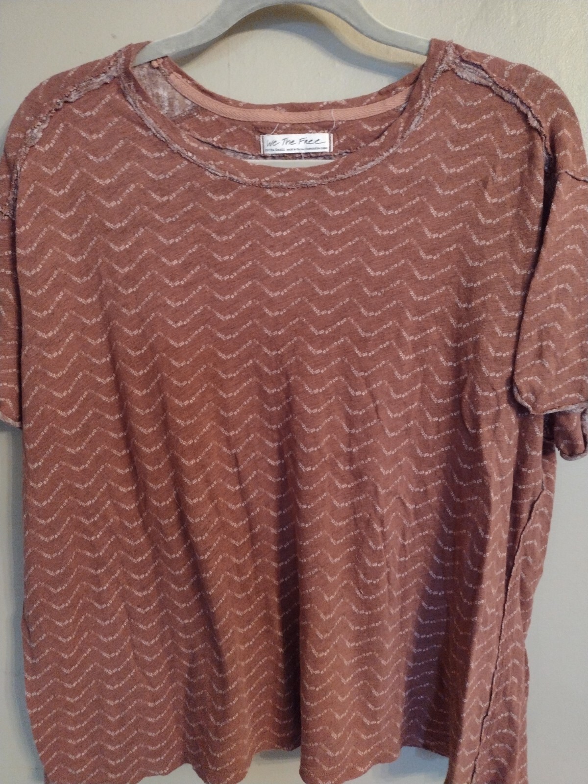 We the Free People Rust Patterned Pullover Top Te… - image 1