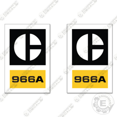 Fits Caterpillar 966A (Set of 2) Equipment Decals Early Model Style