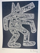 KEITH HARING COA Vintage Original Art Print Poster Lithograph Signed Limited 