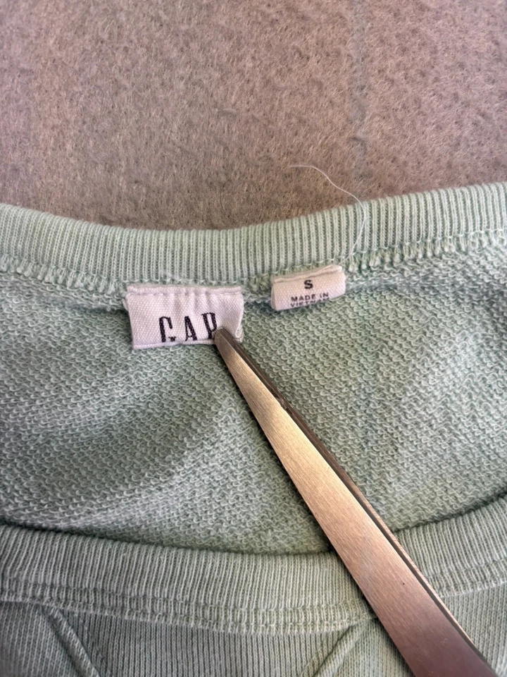 Sudadera Gap Mujer Pequeña Verde Menta Terry Todos los Días Pullover Informal Foto 3 de 4