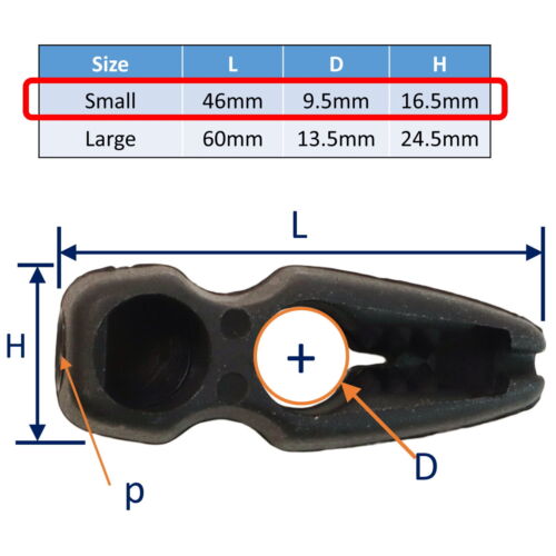 Verstellbare Clips für Gummiseil/Gummi mit Schnellverschluss Größen Small oder Large - Bild 4 von 5