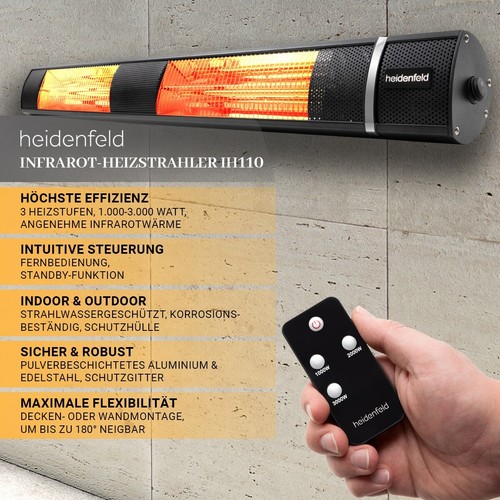 B-Ware Heizstrahler Infrarotstrahler Terrassenstrahler Wärmestrahler 3000 Watt - Bild 2 von 17