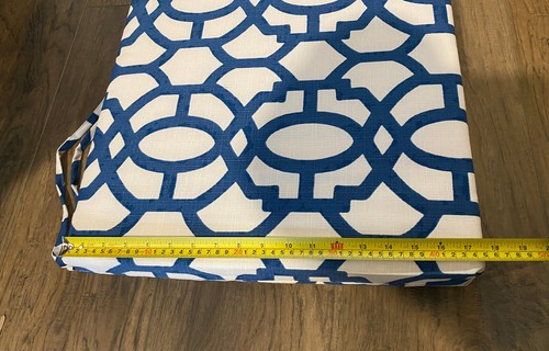 Pillow Perfect Outdoor / Indoor Nunu Geo Bench / Swing Cushion 48 x 18, Ink Blue - Picture 17 of 24