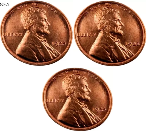 1925+1925-D+1925-S Lincoln Wheat Penny Cent Lot ~ Gem BU (red) ~ 3 Coin Set