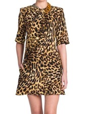 STELLA MCCARTNEY Cheetah Print Falabella Dress IT 40 US 4-6 S Org $1,950