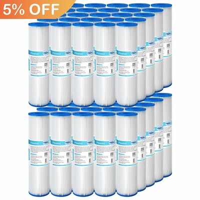 50 Pack 5/20/50 Micron 10''x2.5'' Washable Pleated Sediment Water Filter Cartridge