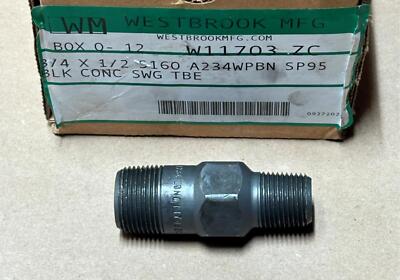 Westbrook 3/4''x 1/2 S160 SP95 A/SA234 WPB Threaded Steel Concentric Swage Nipple