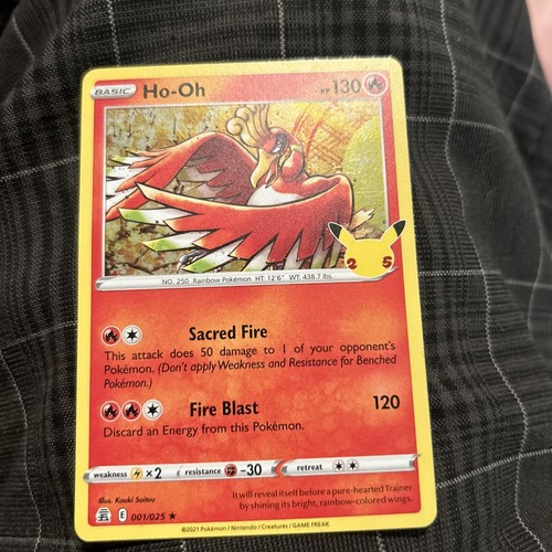 Ho-Oh 001/025 Pokemon Celebrations 25th Anniversary Holo Rare Card NM-Mint