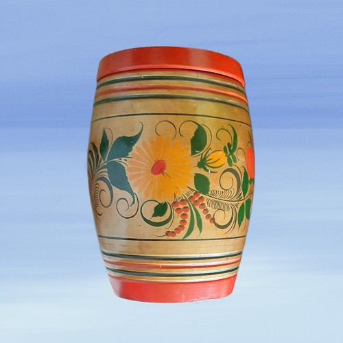 Storage pot Wooden Lidded 8 inch European design - Picture 7 of 12