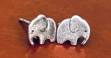Vintage BOMA Sterling Elephant Post Earrings Tiny And Adorable