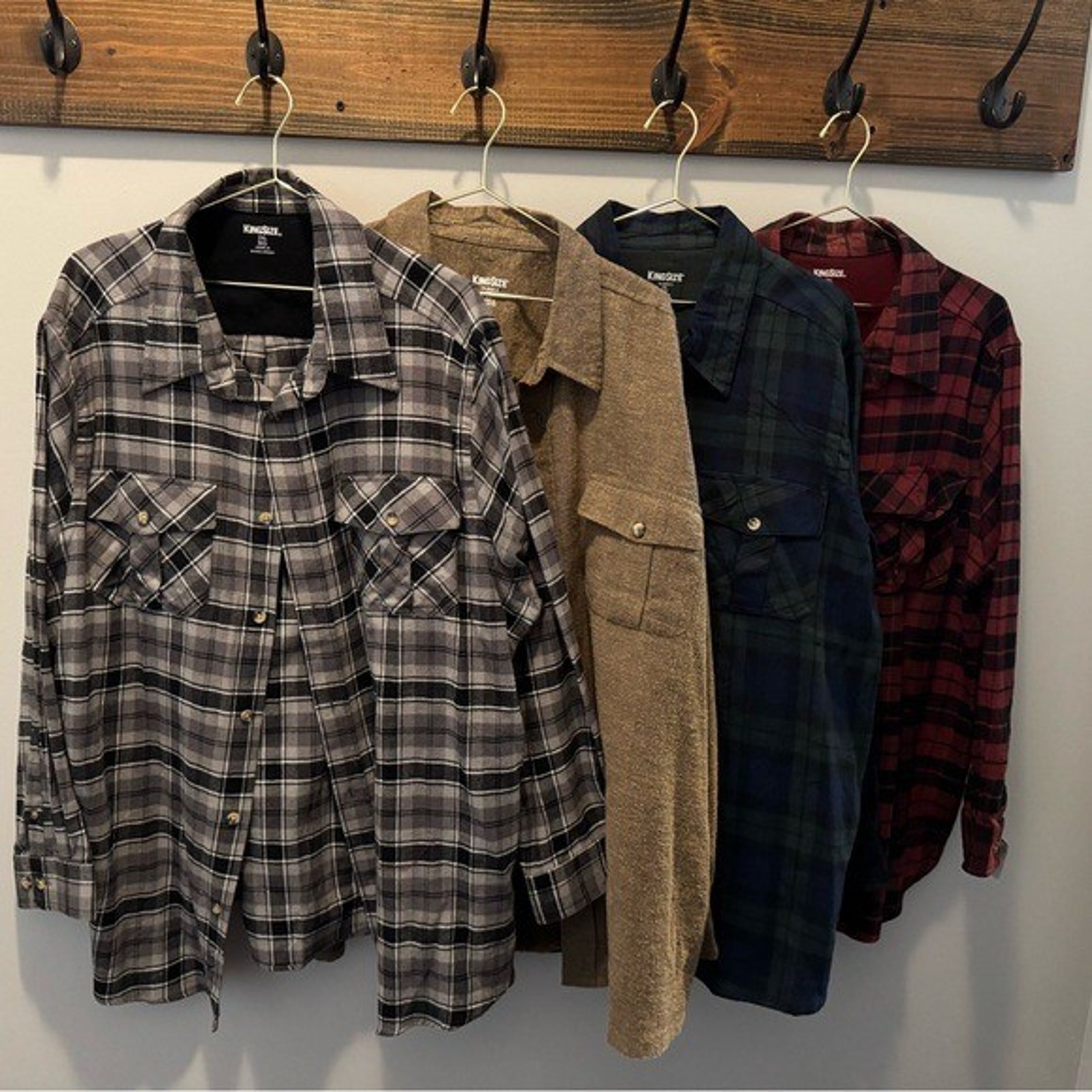 Plaid Ls Mens Big Tall 2xl- Set Of 4