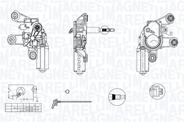 Wischermotor Magneti Marelli 064342008010 FüR Transit Ford Tourneo Connect 12V-image
