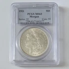 1921 MORGAN PCGS MS63 90% Fine Silver Dollar Philadelphia Mint