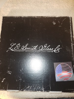 L.E. Smith American Flag Glass serving tray