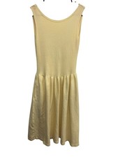 Vintage B-Wear Bloomingdales Sleeveless A-Line Dress Yellow Sz Small Fit & Flare