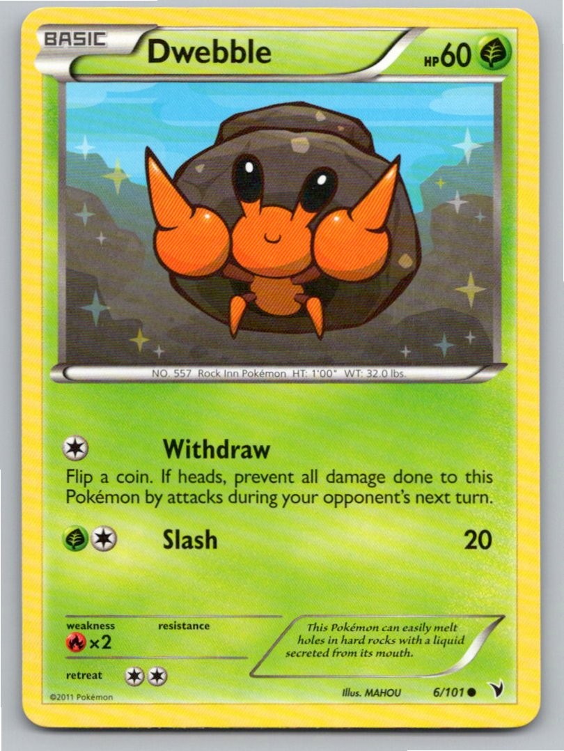 2011 POKEMON DWEBBLE NOBLE VICTORIES 6/101 C NM A63886 FREE S&H