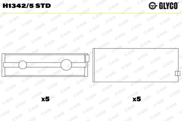 Kurbelwellenlagerschale FÜR Renault, Nissan, Opel - Glyco H1342/5 STD-image