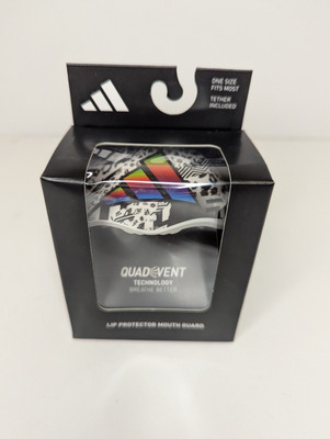 Adidas Lip Protector Mouth Guard Quad Vent Technology Black & White Color Logo