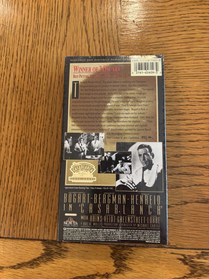 Casablanca (VHS, 1992) 50th Anniversary Remastered Collector’s Edition - Image 3 of 4
