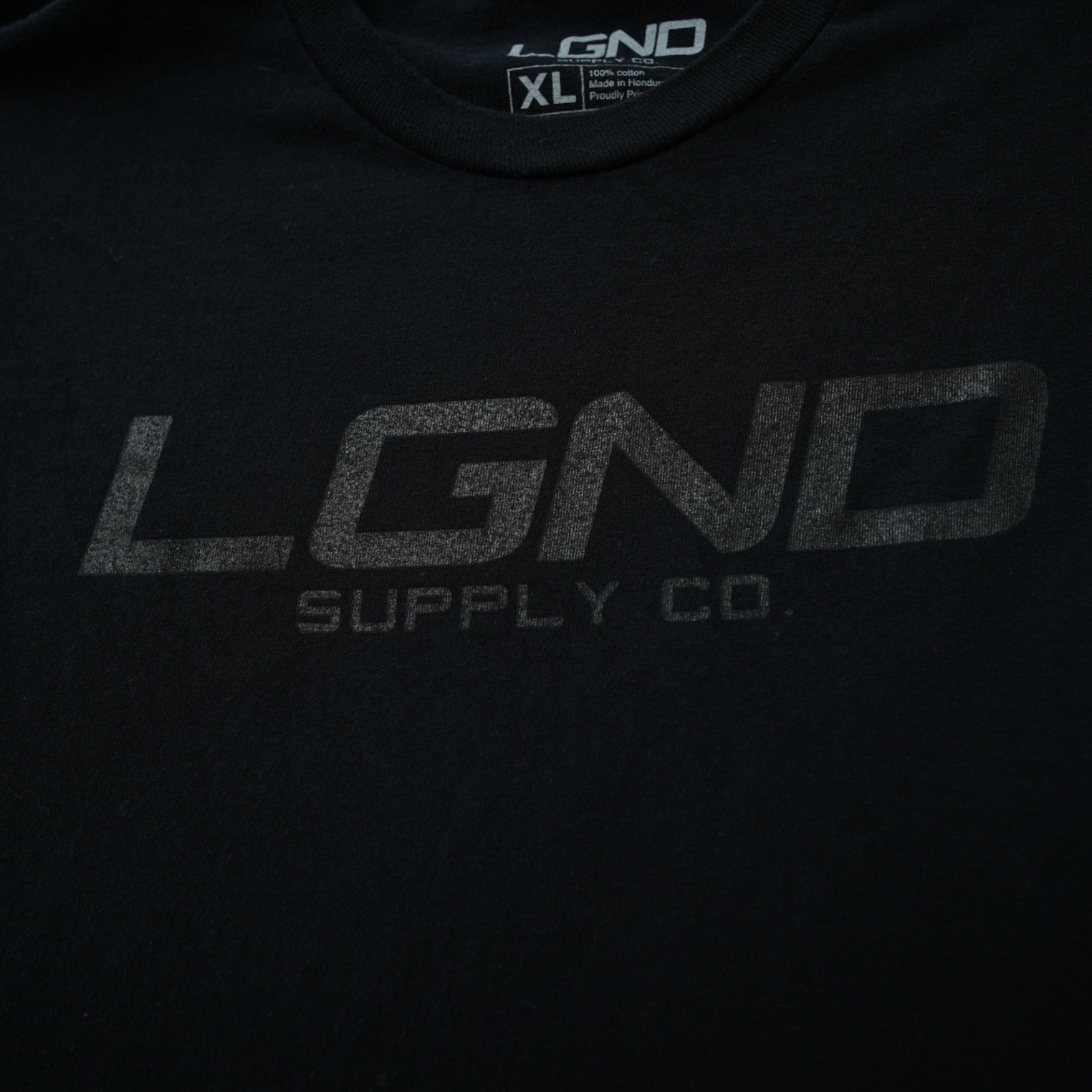 Lgnd Supply Co T Shirt Men Black Crew Neck Short Sleeve Cotton Tee XL