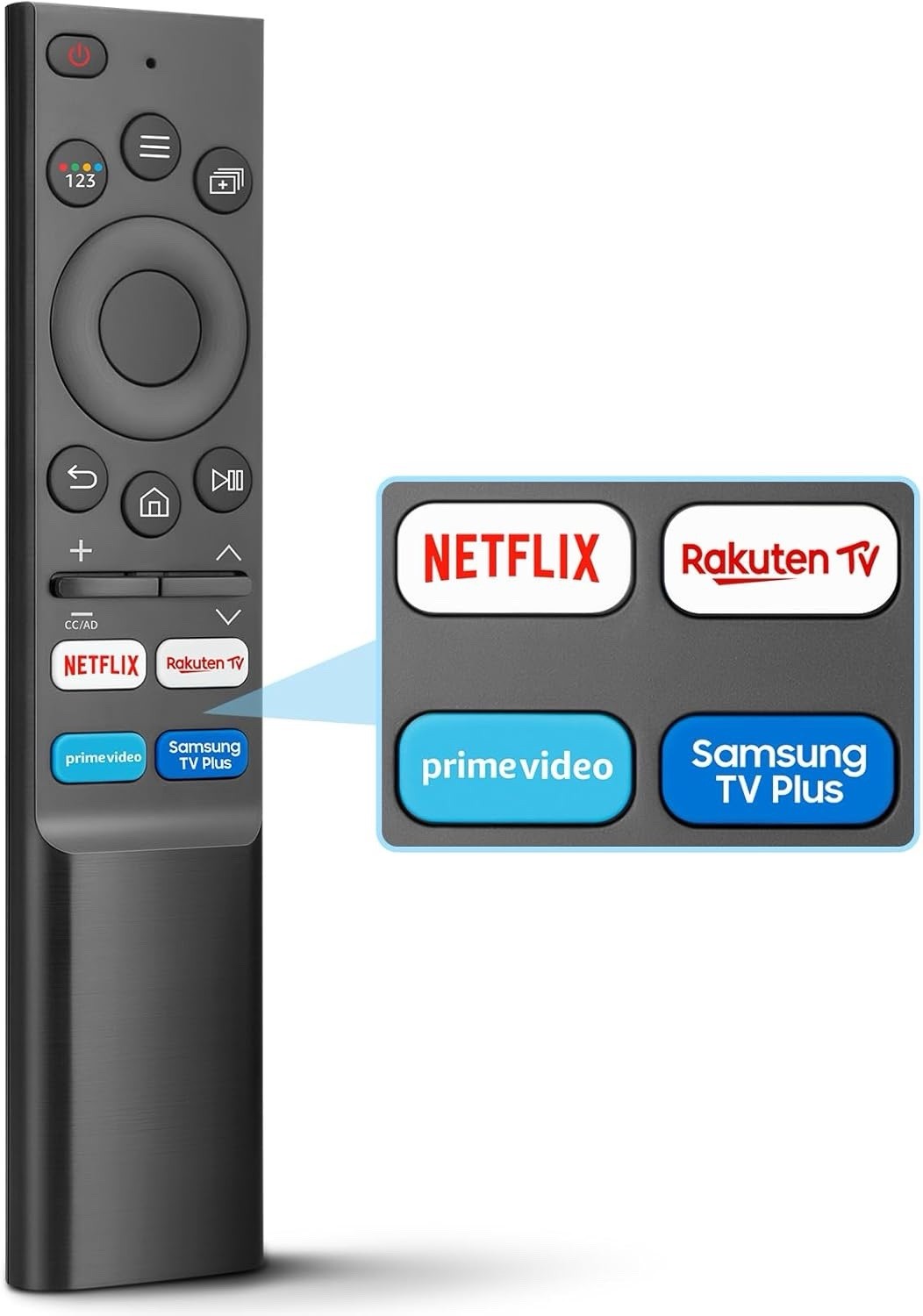 Télécommande Samsung Smart TV originale noire avec 4 boutons de raccourci direct