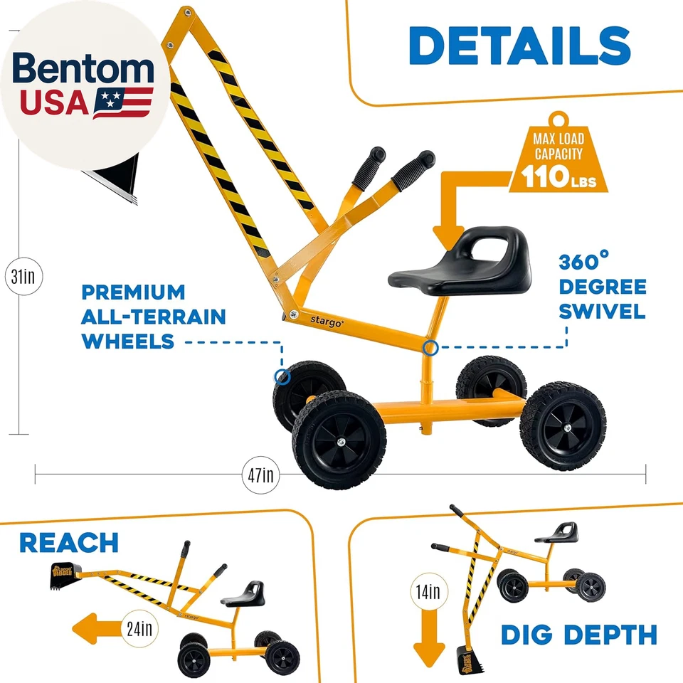 Детский экскаватор игрушка песок экскаватор на колесах, стальной песочница экскаватор игрушки для мальчиков, Sa - Изображение 4 из 4